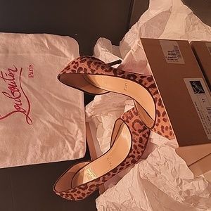 Christian louboutin Leop D'ORSEY Sixtizett 70 pony hair sz 37 , 1.5 in heel